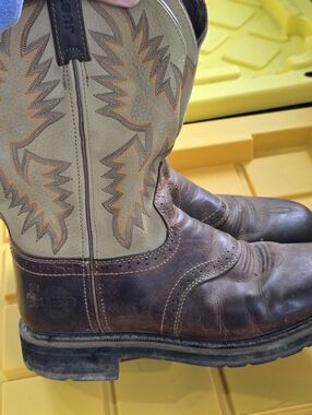 Justin Boot WK4660 Original Stampede Pull-On Leather Cowboy Boots Men's US 9D